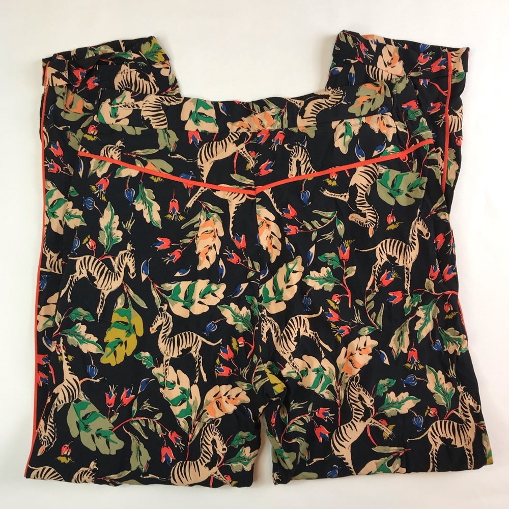 Zara Trafaluc Womens Pants Sz S Black Floral - Picture 7 of 8